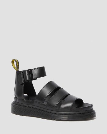 Dr Martens Clarissa II Leather Sandale Damske Čierne | 4985-MYSFC